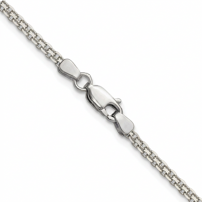 14K White Gold Bismark Chain, view 5