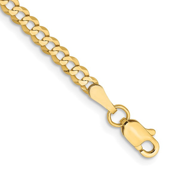 14K Gold Semi-Solid Cuban Link Chain