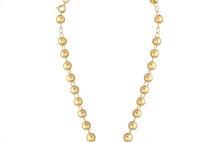 Gold Plated Sterling Silver High Polished Rosary Chain, view 3