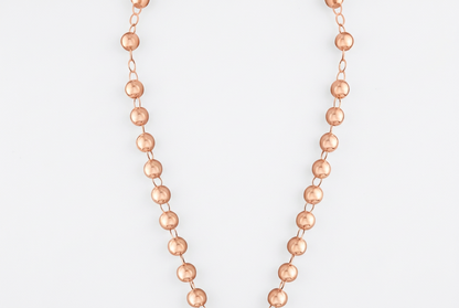 Rose Gold Plated Sterling Silver High Polished Rosary Chain, view 3