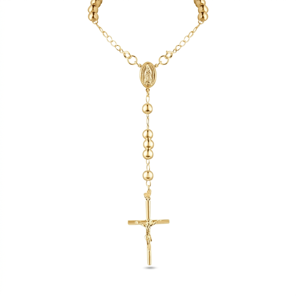 Gold Plated Sterling Silver High Polished Rosary Chain