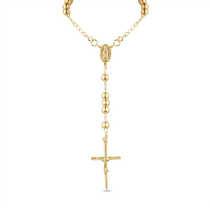 Gold Plated Sterling Silver High Polished Rosary Chain