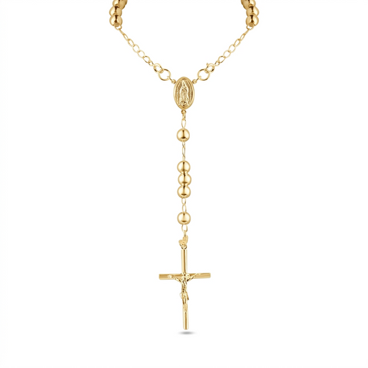 Gold Plated Sterling Silver High Polished Rosary Chain