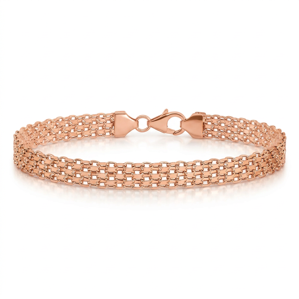 14K Rose Gold Bismark Bracelet, view 2
