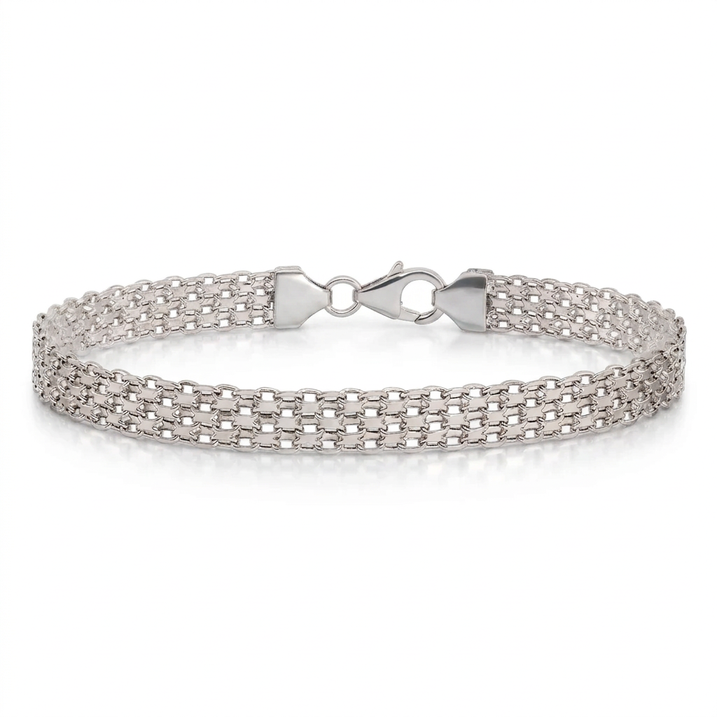 14K White Gold Bismark Bracelet, view 2