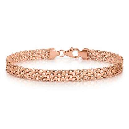 Rose Gold Plated Sterling Silver Bismark Bracelet, view 5