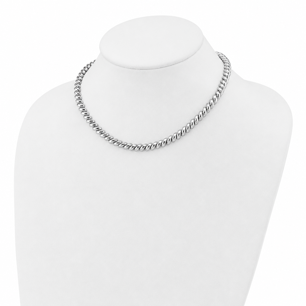 14K White Gold San Marco Chain Necklace, view 2