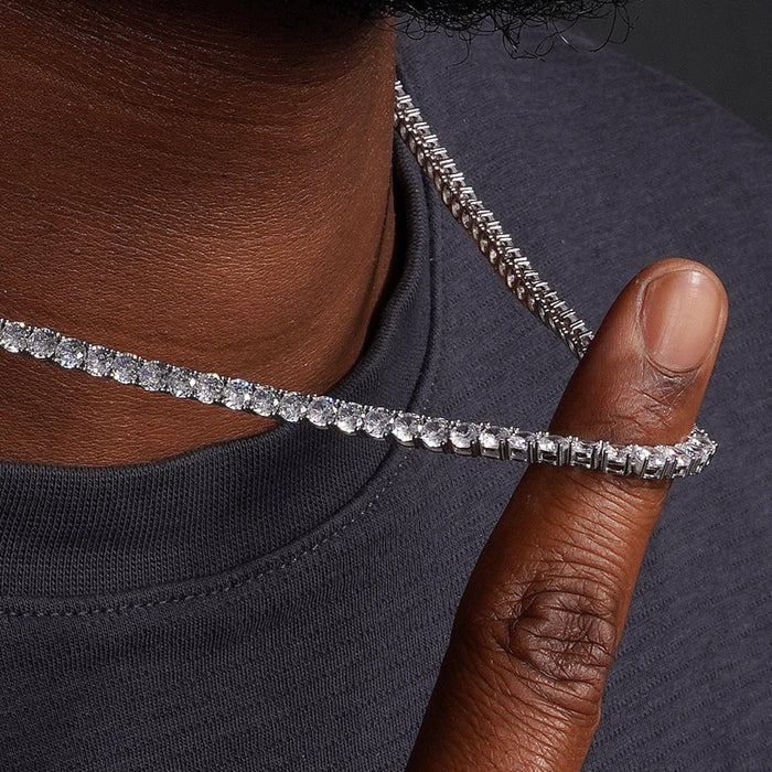925 Silver Moissanite Tennis Chain and Bracelet, view 3