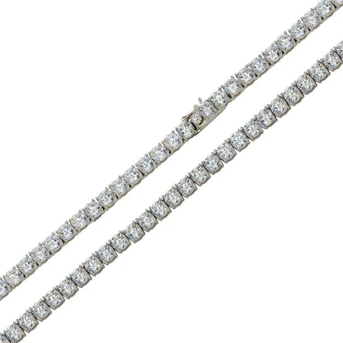 925 Silver Moissanite Tennis Chain and Bracelet, view 2