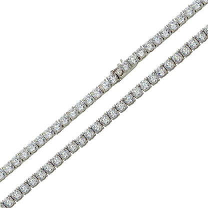 925 Silver Moissanite Tennis Chain and Bracelet, view 2