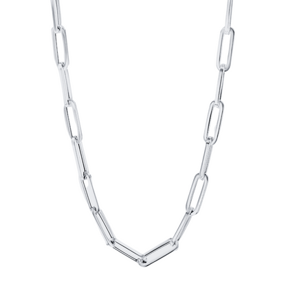 10K White Gold Paper Clip Chain