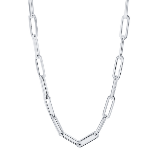 10K White Gold Paper Clip Chain