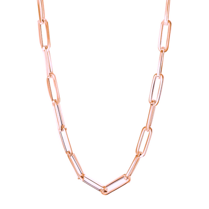 14K Rose Gold Paper Clip Chain