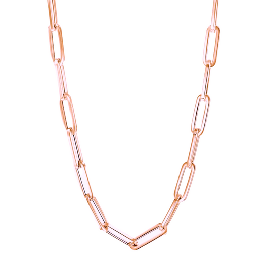 14K Rose Gold Paper Clip Chain