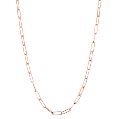 Paper Clip Rose Gold Chain 14KT