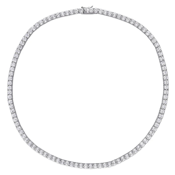925 Silver Moissanite Tennis Chain and Bracelet, view 4