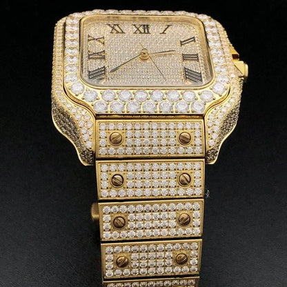 20 CT Moissanite Bust Down Automatic Millionaire Watch, view 11