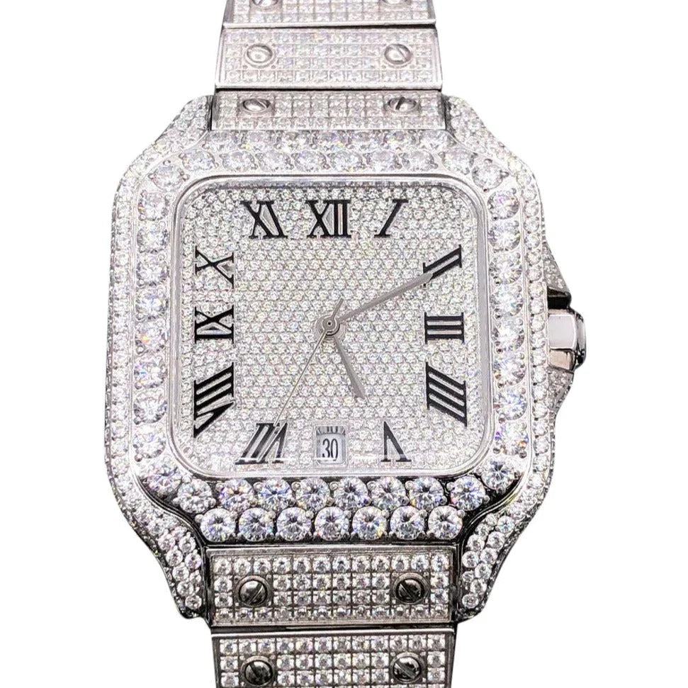 20 CT Moissanite Bust Down Automatic Millionaire Watch