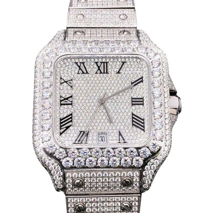 20 CT Moissanite Bust Down Automatic Millionaire Watch