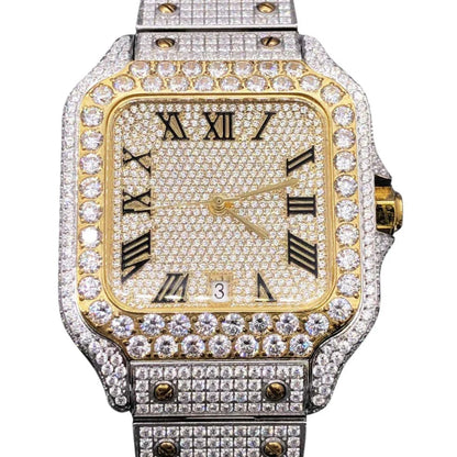 20 CT Moissanite Bust Down Automatic Millionaire Watch, view 8