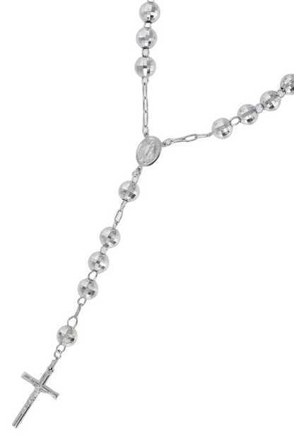 14K White Gold Rosary Chain, view 4