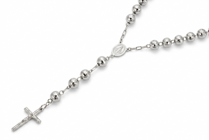 14K White Gold Rosary Chain, view 3