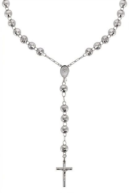 14K White Gold Rosary Chain