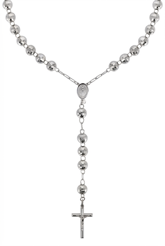 14K White Gold Rosary Chain