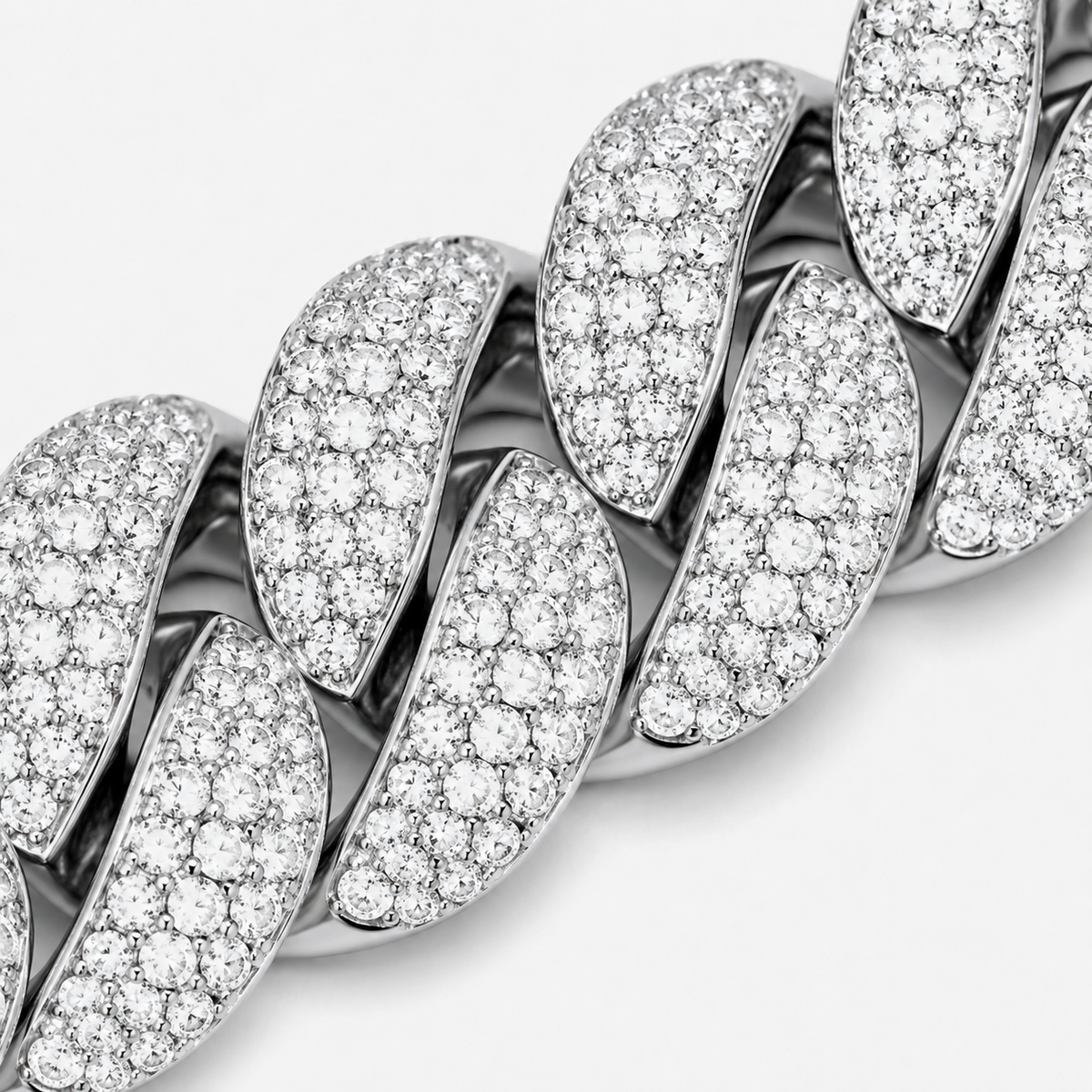 925 Sterling Silver VVS D Moissanite Miami Cuban Link Bracelet, view 5