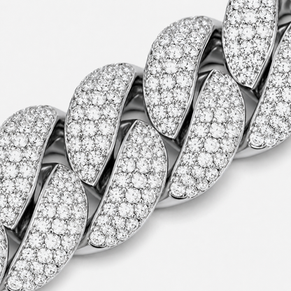 925 Sterling Silver VVS D Moissanite Miami Cuban Link Bracelet, view 5