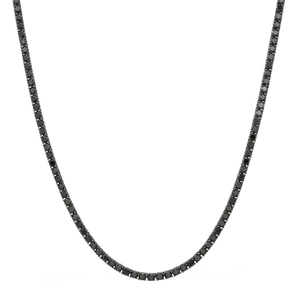 3mm Black Moissanite Tennis Chain – 925 Sterling Silver