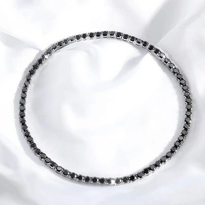 3mm Black Moissanite Tennis Chain – 925 Sterling Silver, view 7