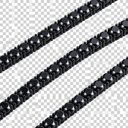 4mm Black Moissanite Tennis Chain – 925 Sterling Silver, view 7