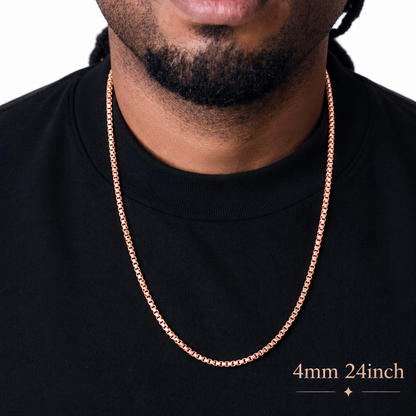 Rose Gold Plated Sterling Silver Round Box Chain – view 2