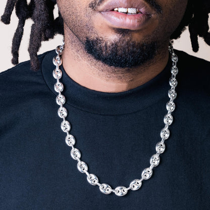 925 Sterling Silver Puffed Mariner Chain, view 6