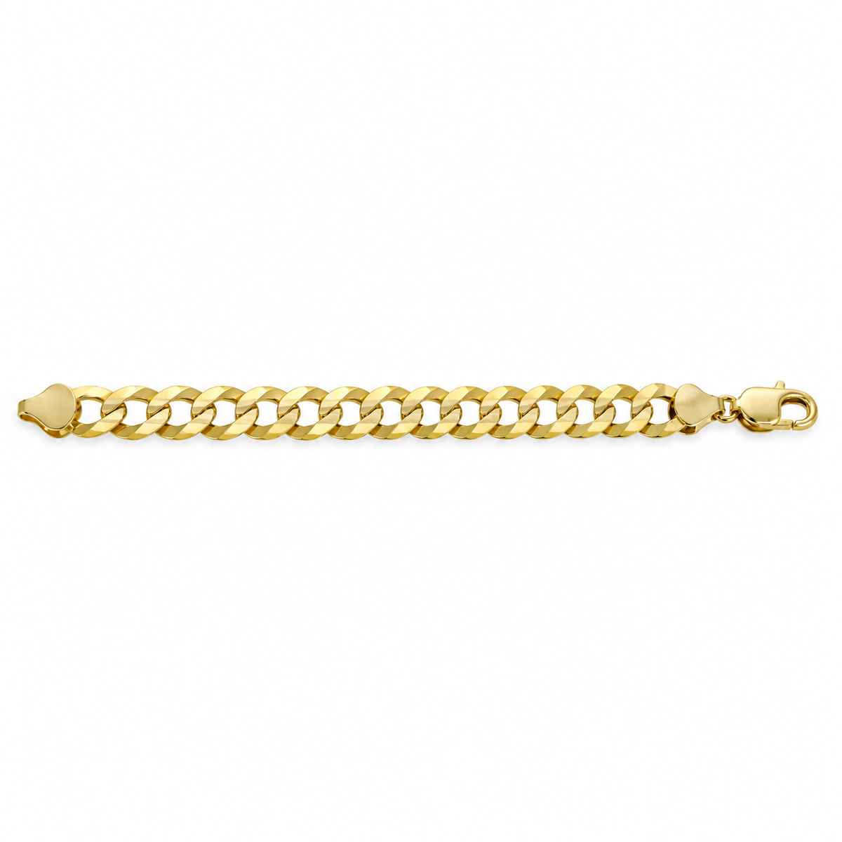 Gold plated 925 sterling silver Cuban curb link bracelet for men, alternate view