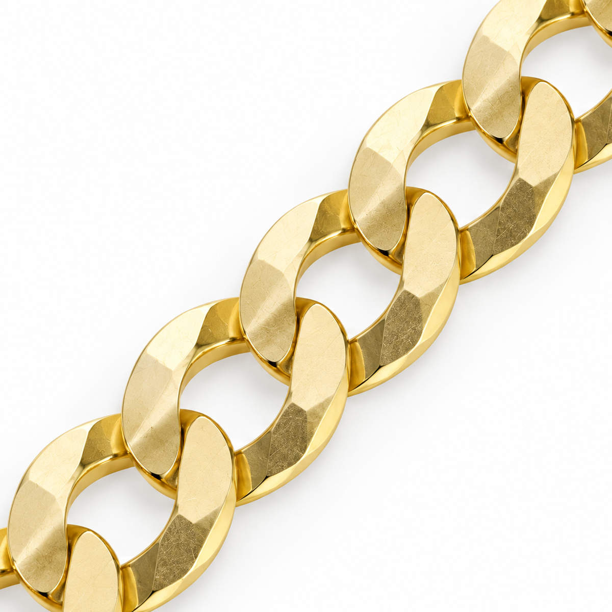 Gold plated 925 sterling silver Cuban curb link bracelet for men, further view