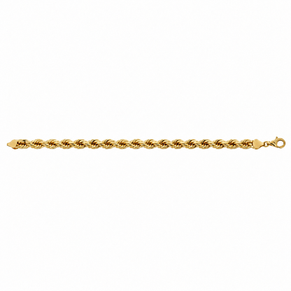 Gold plated 925 sterling silver rope bracelet for men, alternate view