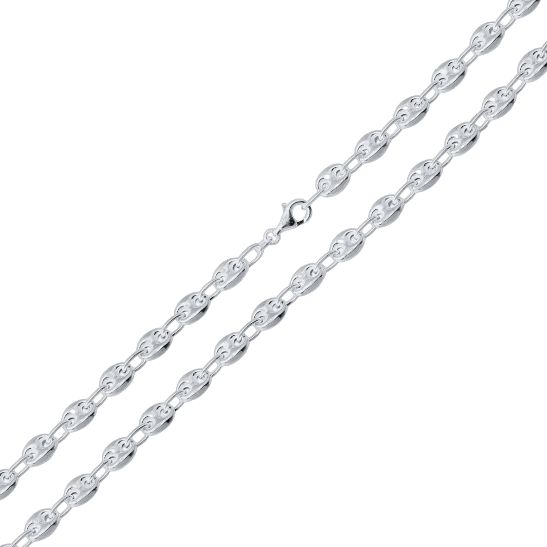 925 Sterling Silver Puffed Mariner Chain, view 5