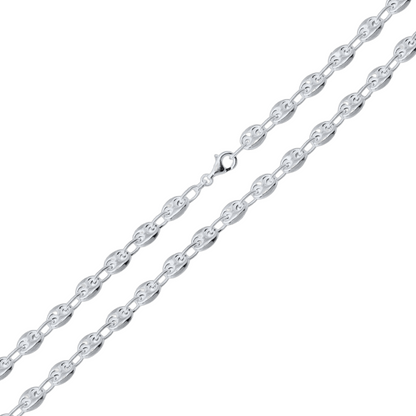 925 Sterling Silver Puffed Mariner Chain, view 5