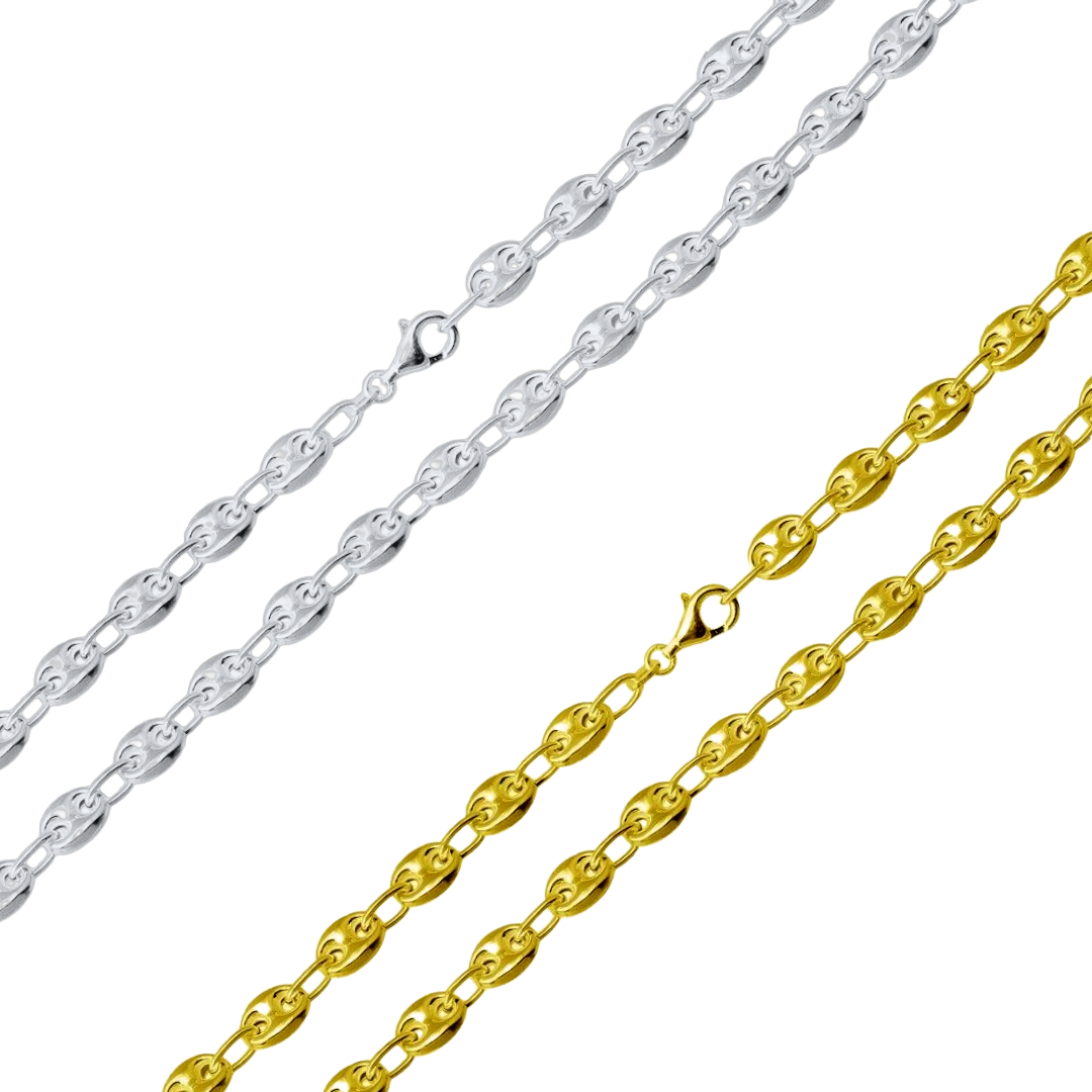 925 Sterling Silver Puffed Mariner Chain, view 8