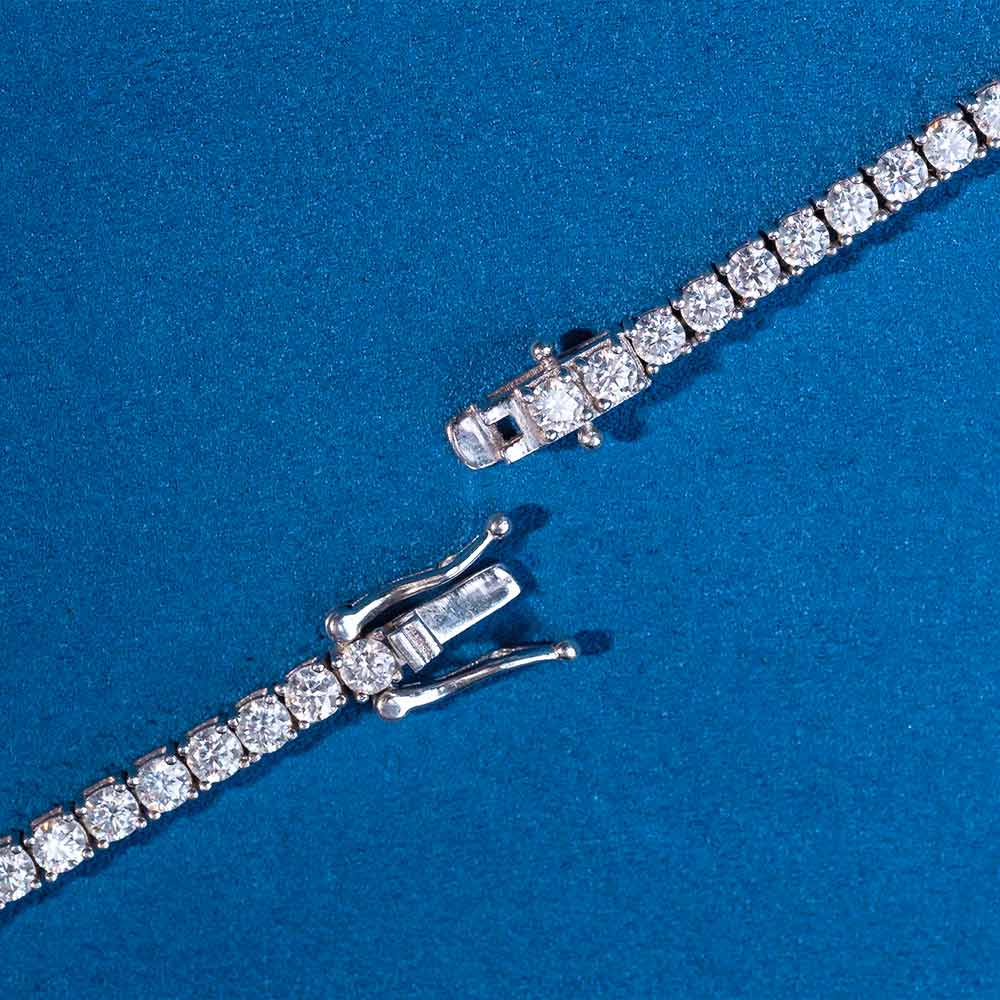 3mm VVS D Moissanite Tennis Necklace & Bracelet Set – 925 Sterling Silver, view 8