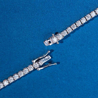 3mm VVS D Moissanite Tennis Necklace & Bracelet Set – 925 Sterling Silver, view 8