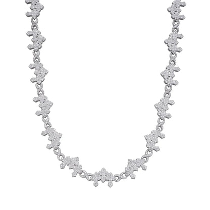 Triple Cross Infinity Link VVS D Moissanite Necklace – 925 Sterling Silver, view 2