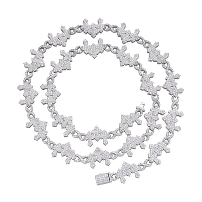 VVS D Moissanite Infinity Cross Chain & Bracelet Set, view 2