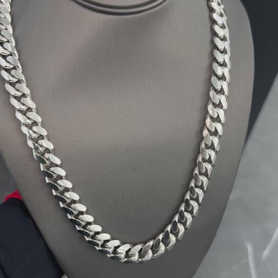 925 Sterling Silver Cuban Chain 13mm video