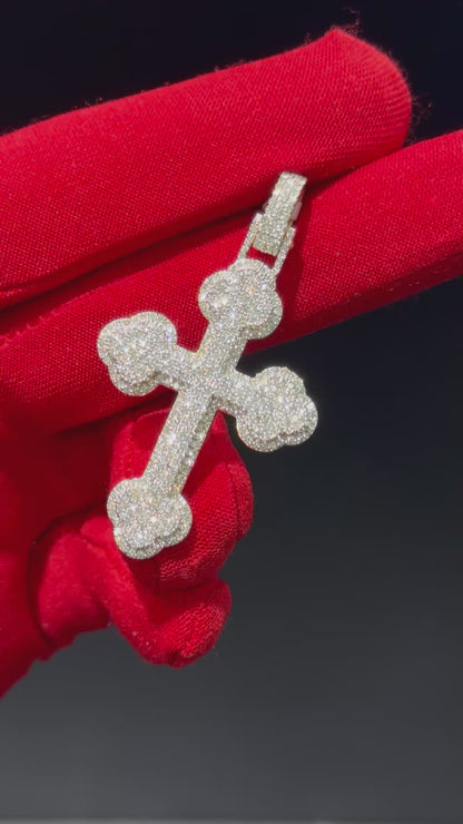 10K Gold Natural Diamond Cross Pendant video