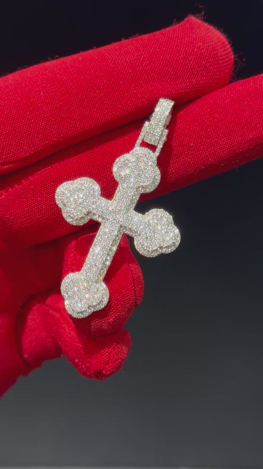 10K Gold Natural Diamond Cross Pendant video