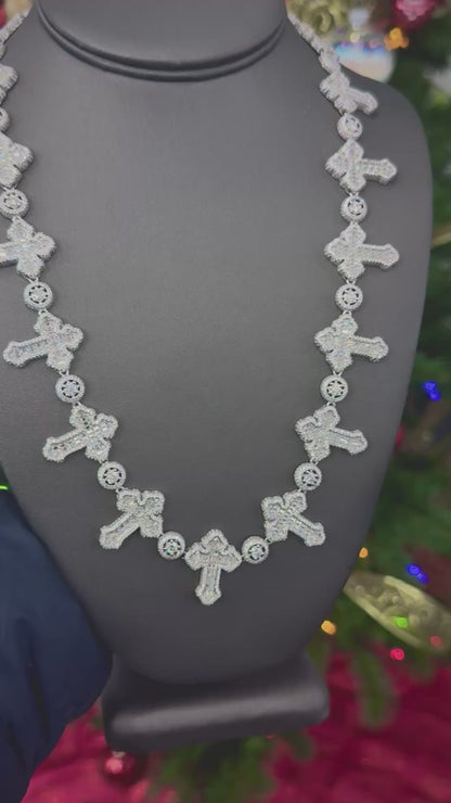 Moissanite Cross Necklace, 925 Silver video