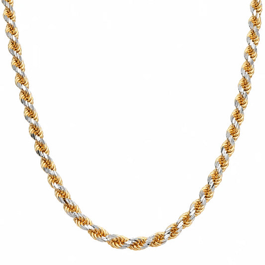 Two-Tone Sterling Silver Rope Chain